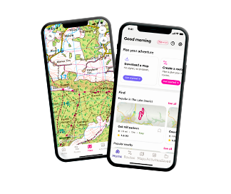 Picture of smartphone with OS Maps app loaded